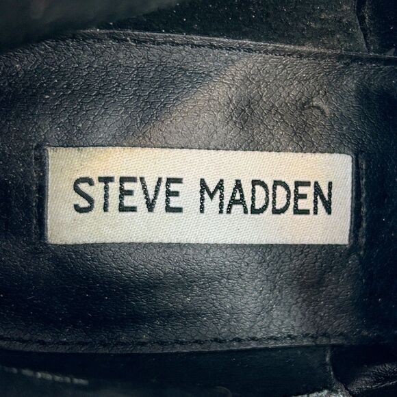 Steve Madden Conspire Studded Ankle Booties Black Leather Boots Moto Rock 8 EUC - Picture 9 of 10